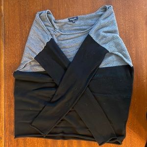 Splendid black and grey block color sweater